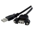 Startech.Com Panel Mount USB Extension Female to Male Cable 3ft, 299550996 USBPNLAFAM3